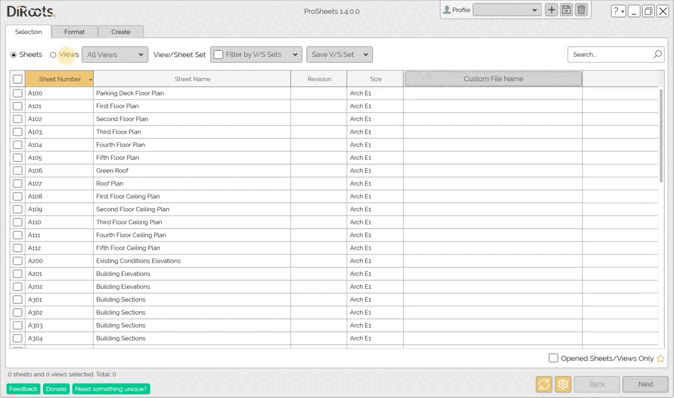 ProSheets Filter by View Type